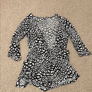 Arizona brand Black and White Leopard Print Romper